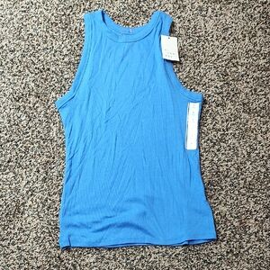 A New Day | Blue Ribbed Tank Top